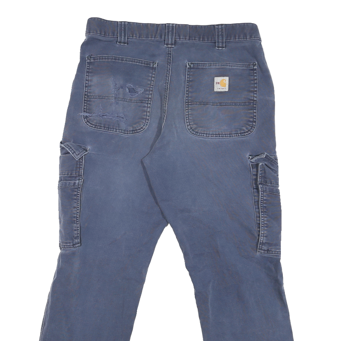 CARHARTT Mens Classic Blue Cargo Cotton Blend Jeans W32 L28 Drawstring Pockets