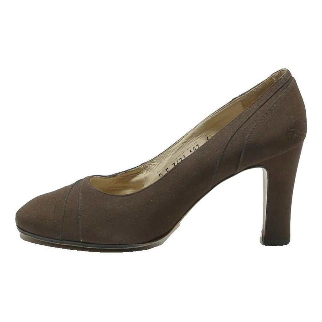 SALVATORE FERRAGAMO Womens Brown Synthetic Classic Court Heels UK 4.5 Elegant