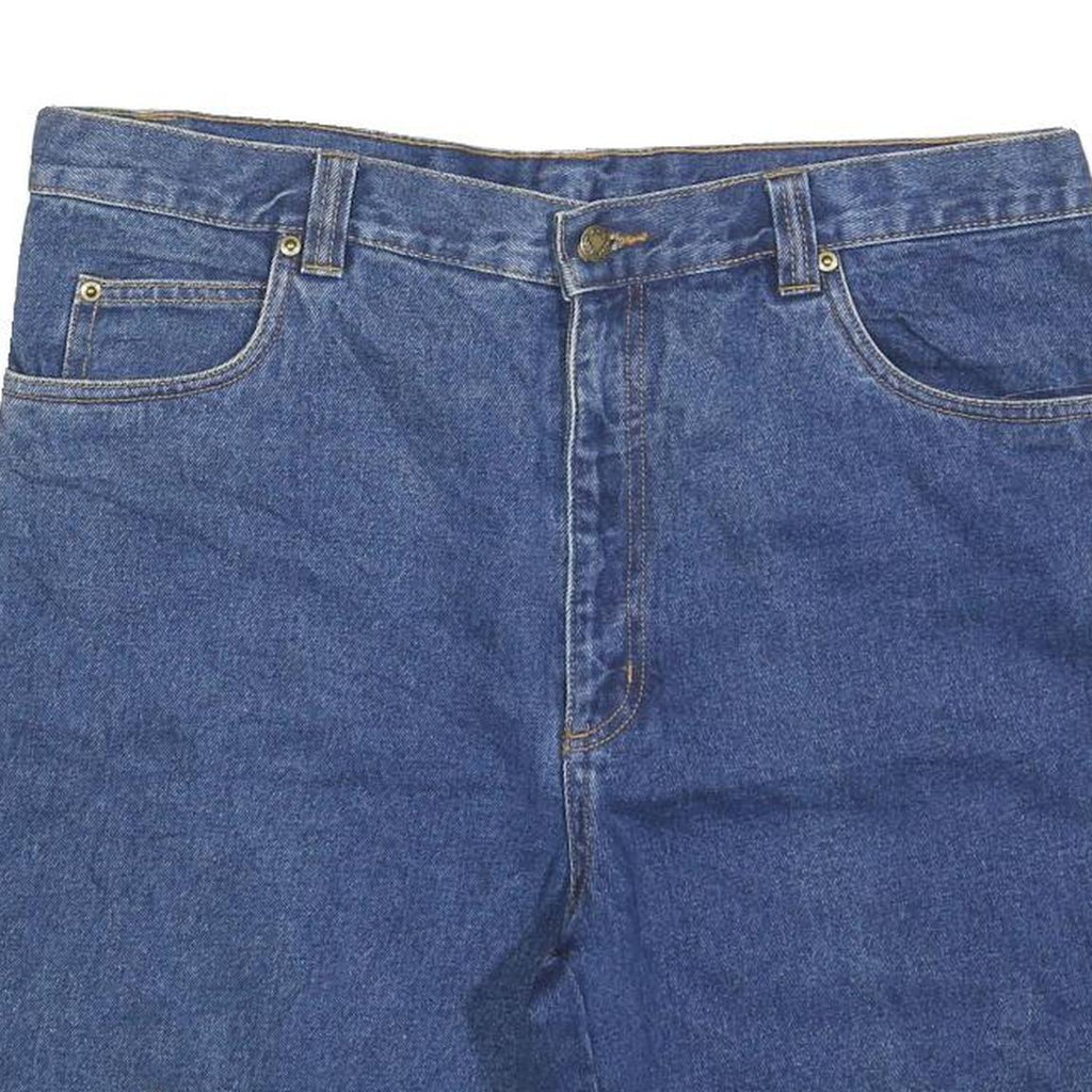 FLAGSHIP Mens Denim Blue Casual Shorts XL W38 Cotton Blend Classic Fit