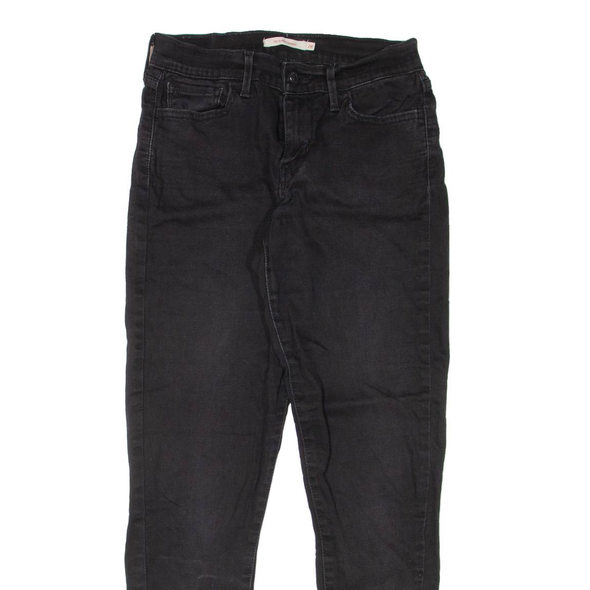 LEVI'S 710 Womens Jeans Black Slim Skinny Denim W28 L30