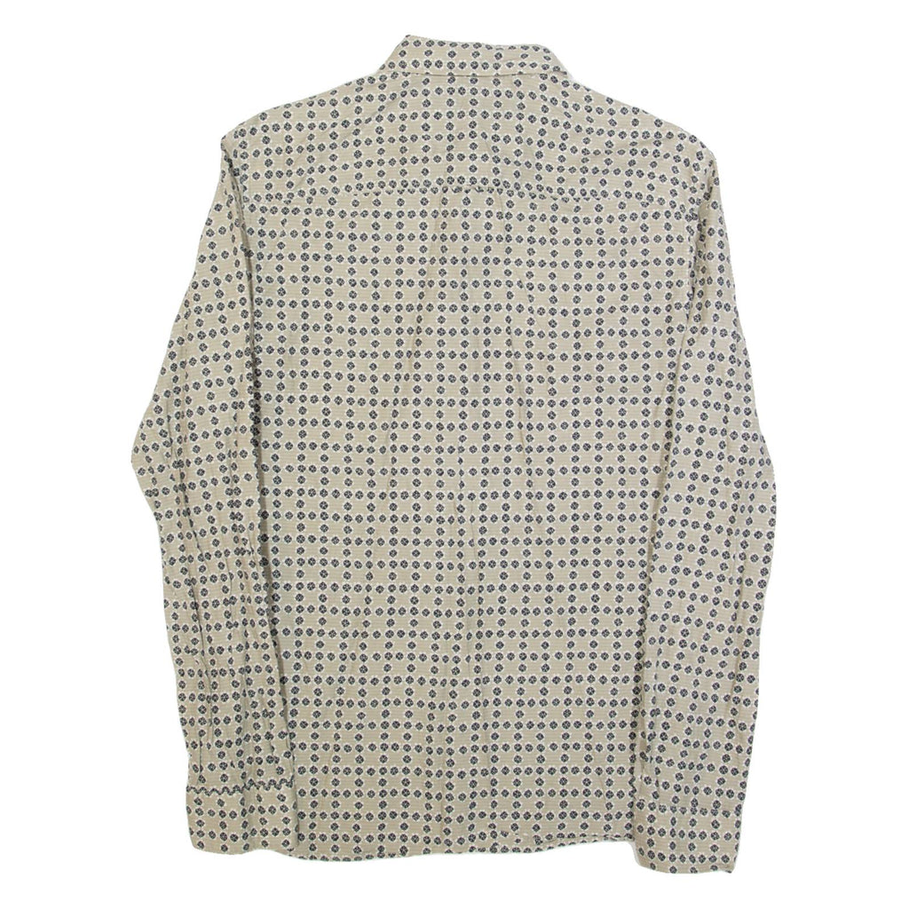 ALL SAINTS Mens Shirt Beige Spotted Long Sleeve S