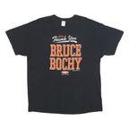 GILDAN Mens Black Thank You Bruce Bochy Graphic T-Shirt XL Crew Neck Short