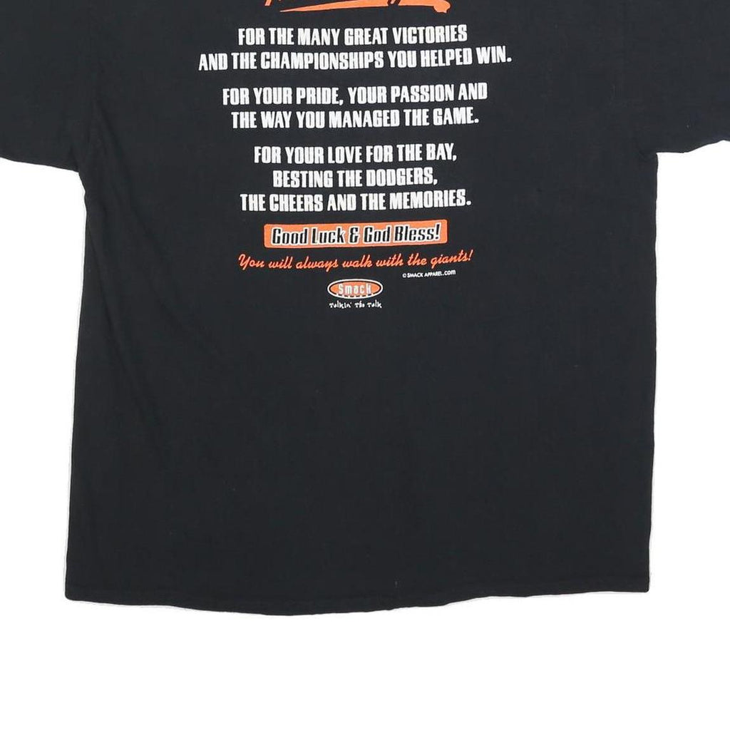 GILDAN Mens Black Thank You Bruce Bochy Graphic T-Shirt XL Crew Neck Short