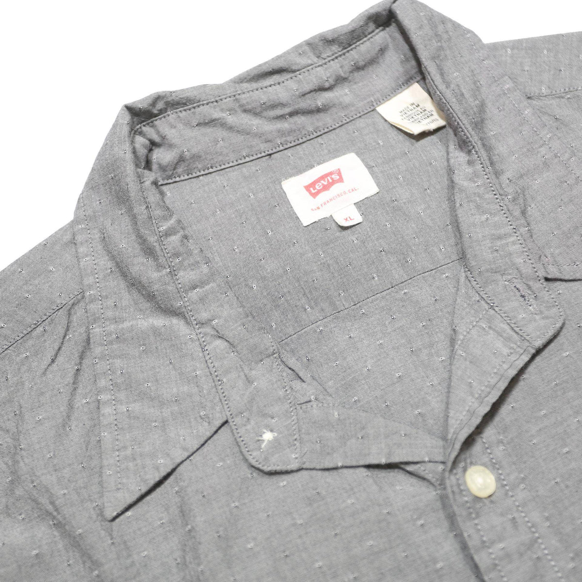 LEVI'S Mens Grey Cotton Short Sleeve Shirt XL Casual Relaxed Fit