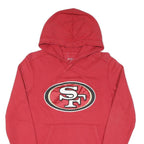 Mens Red Hoodie S Cotton Pullover with SF Logo Print