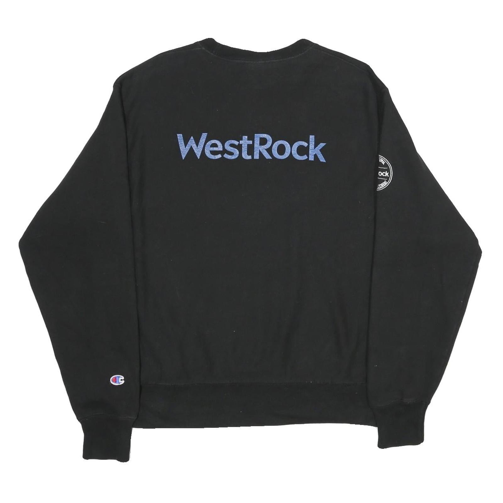 CHAMPION REVERSE WEAVE Mens Black WestRock Crew Neck M Cotton Blend Sweatshirt