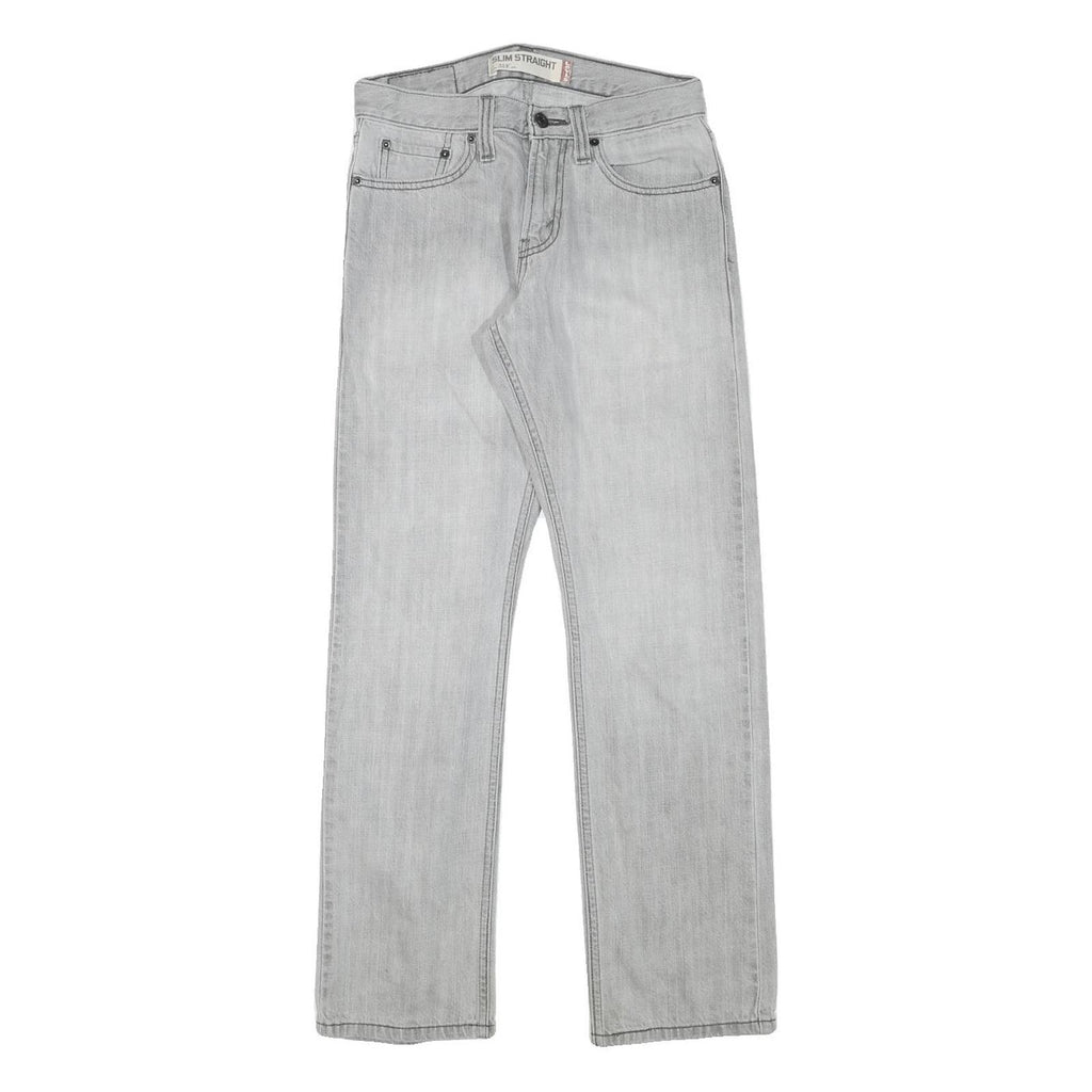 LEVI'S Mens Slim Light Grey Denim Slim Straight Zip W29 L28 Casual Jeans