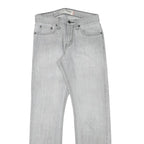 LEVI'S Mens Slim Light Grey Denim Slim Straight Zip W29 L28 Casual Jeans