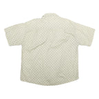 NATURAL ISSUE Mens Cream Patterned Shirt XL Cotton Short Sleeve Casual