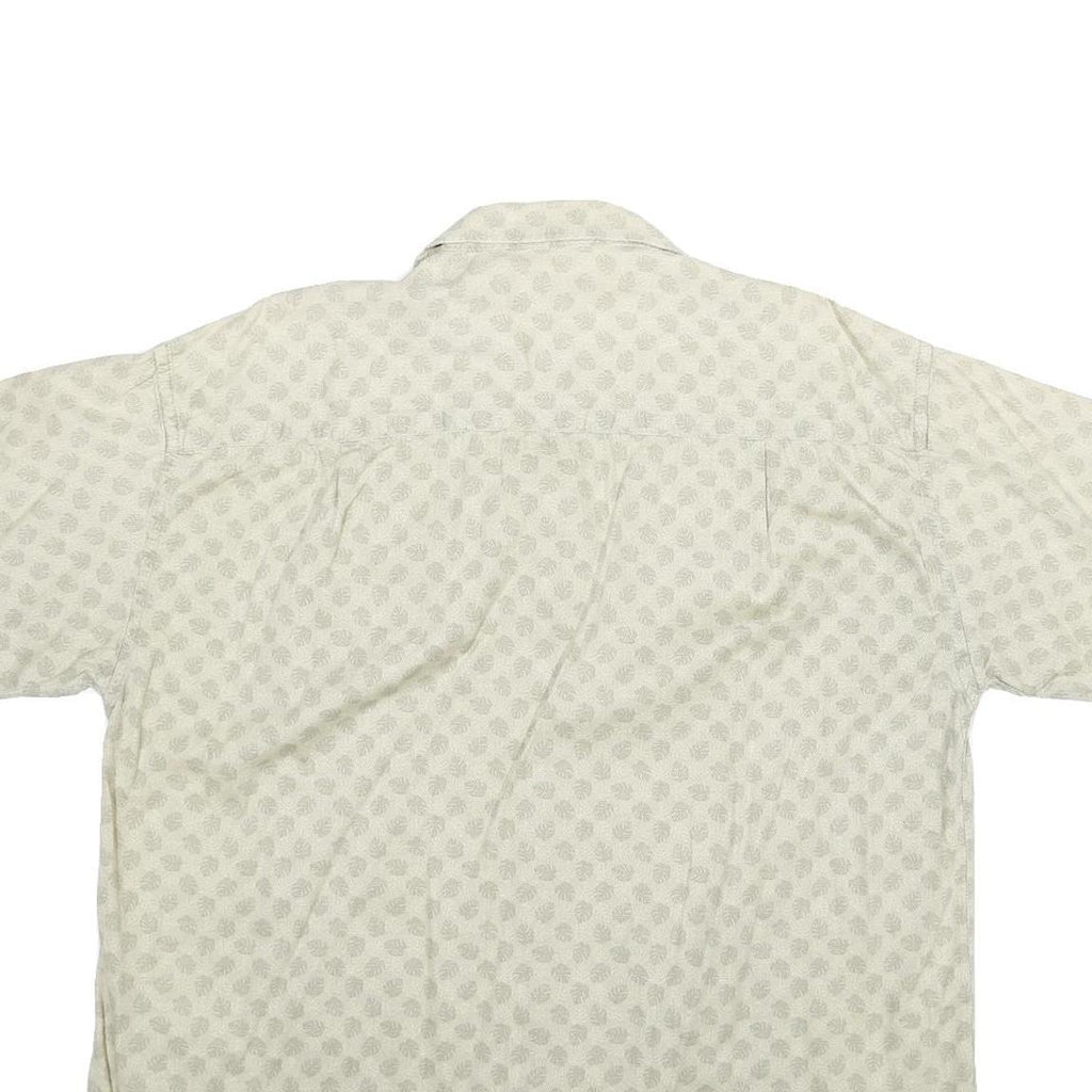 NATURAL ISSUE Mens Cream Patterned Shirt XL Cotton Short Sleeve Casual
