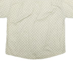 NATURAL ISSUE Mens Cream Patterned Shirt XL Cotton Short Sleeve Casual