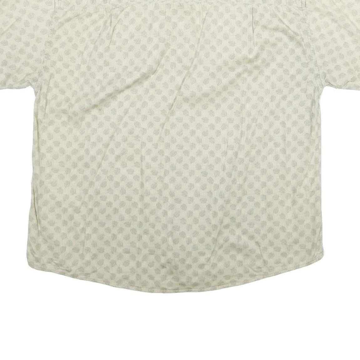 NATURAL ISSUE Mens Cream Patterned Shirt XL Cotton Short Sleeve Casual