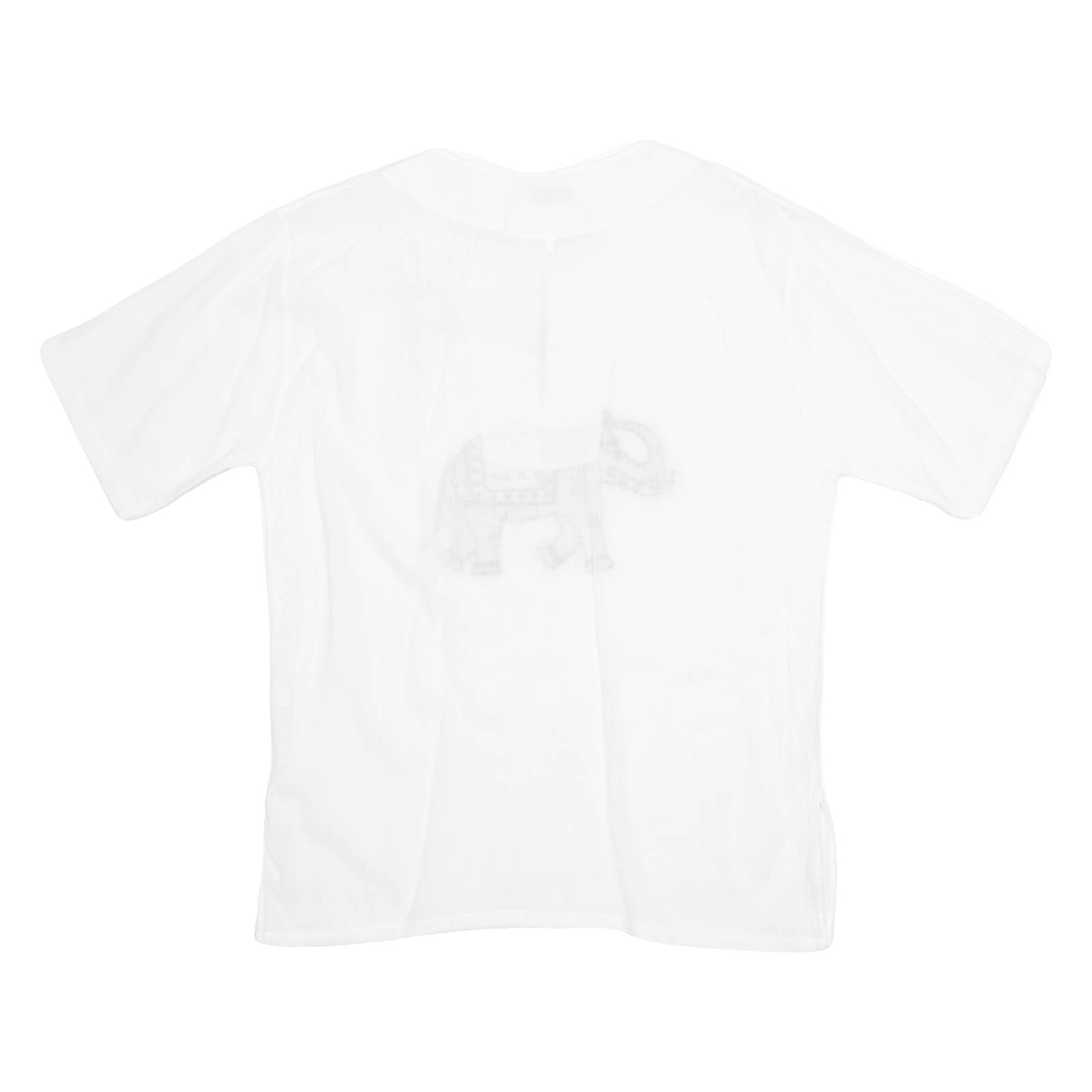 DA COLLECTION Elephant Womens Printed Top White Animal Print XL