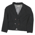 TILLAMYS Womens Black Classic Cotton Blend Jacket M Button Plain