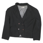TILLAMYS Womens Black Classic Cotton Blend Jacket M Button Plain