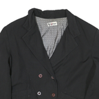 TILLAMYS Womens Black Classic Cotton Blend Jacket M Button Plain