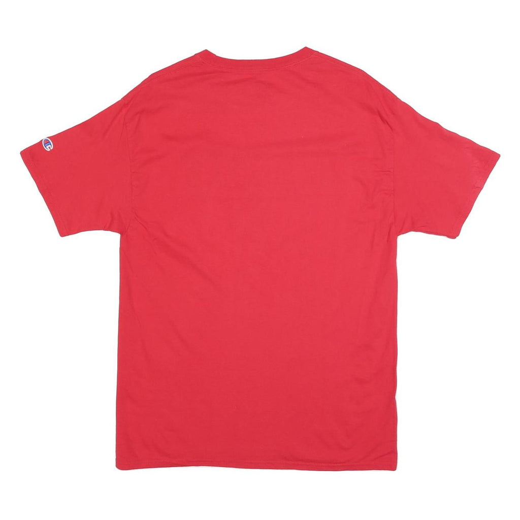 CHAMPION Mens Red Liberty Graphic T-Shirt L Short Sleeve Crew Neck
