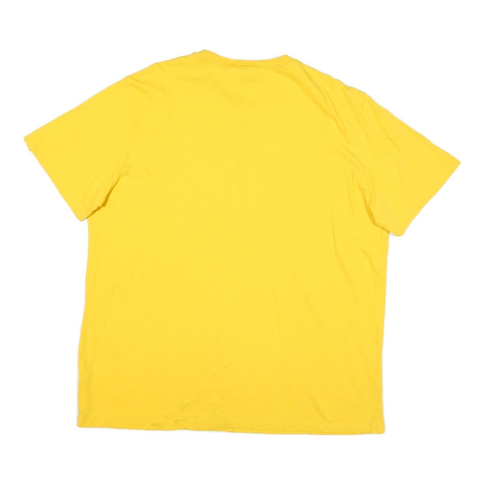 PUMA Mens Yellow Cotton Blend XL T-Shirt Short Sleeve Crew Neck Logo Print