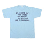 Mens Light Blue Cotton Blend Graphic T-Shirt M Short Sleeve Crew Neck Casual