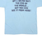 Mens Light Blue Cotton Blend Graphic T-Shirt M Short Sleeve Crew Neck Casual