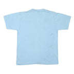 Mens Light Blue Cotton Blend Graphic T-Shirt M Short Sleeve Crew Neck Casual