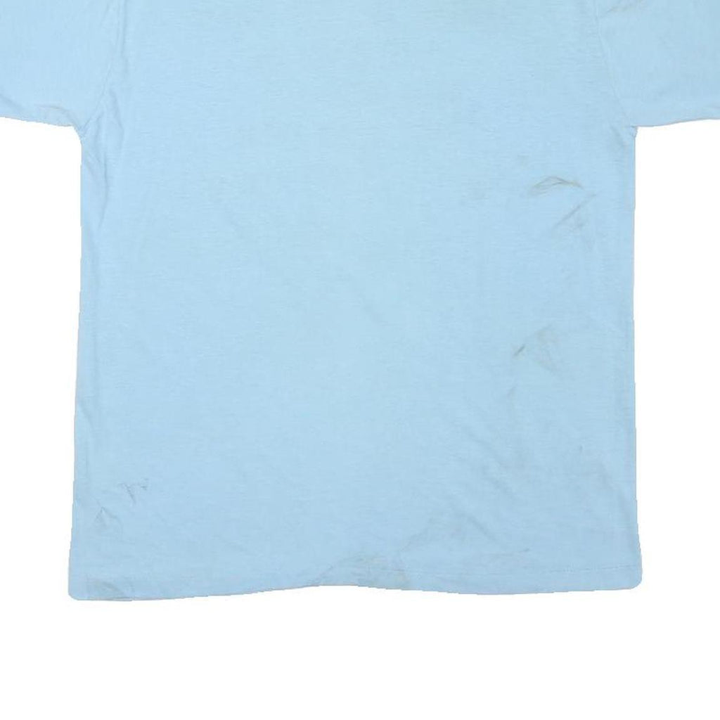 Mens Light Blue Cotton Blend Graphic T-Shirt M Short Sleeve Crew Neck Casual
