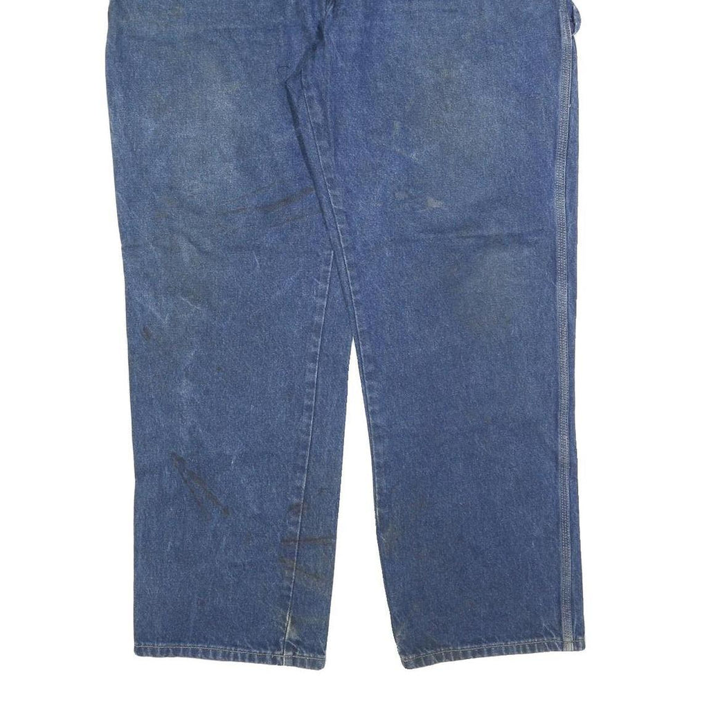 DICKIES Mens Relaxed Blue Denim Jeans W42 L32 Workwear Pockets Zip Closure