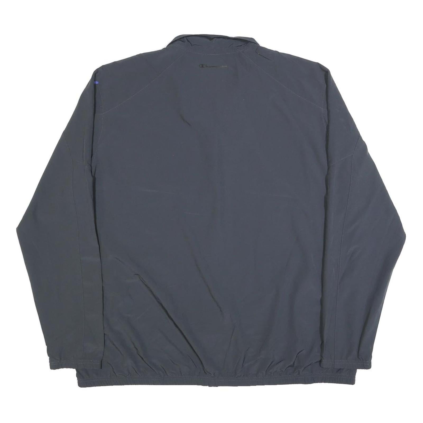 CHAMPION Mens Black Zip Jacket XL Polyester Blend Plain Lightweight Sportswear