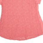 FRACOMINA Womens Pink Lace Back Cap Sleeve Top S Casual Polyester