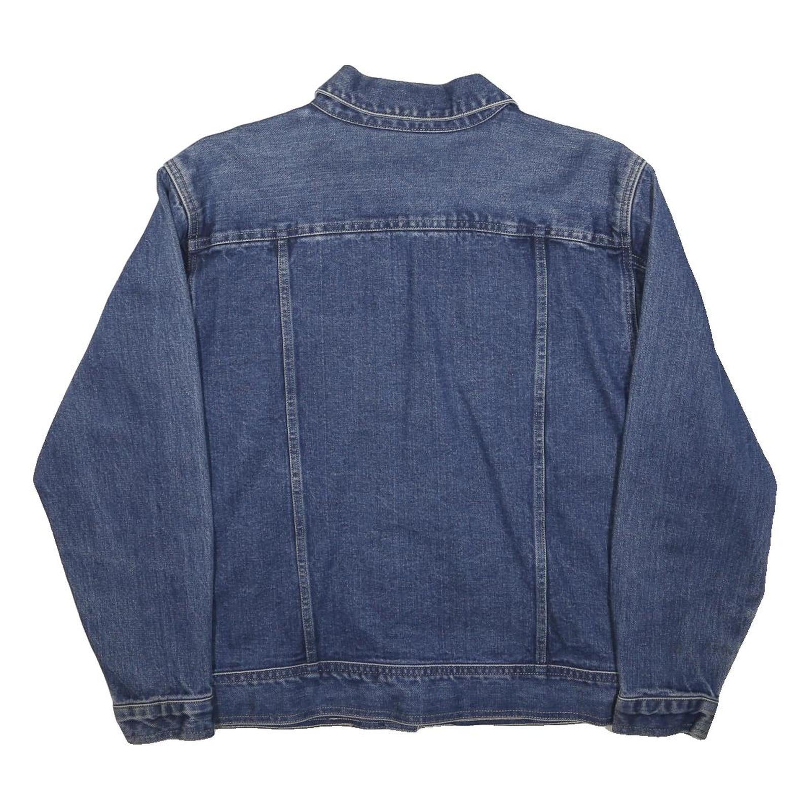 ST JOHN'S BAY Womens Blue Denim Jacket M Button Classic Fit Casual Outerwear
