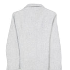 Womens Grey Button Front Jacket S Woven Classic Fit Workwear Stylish Outerwear