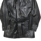 LONDON MARKET Womens Black Leather Jacket M Button Classic Timeless Outerwear