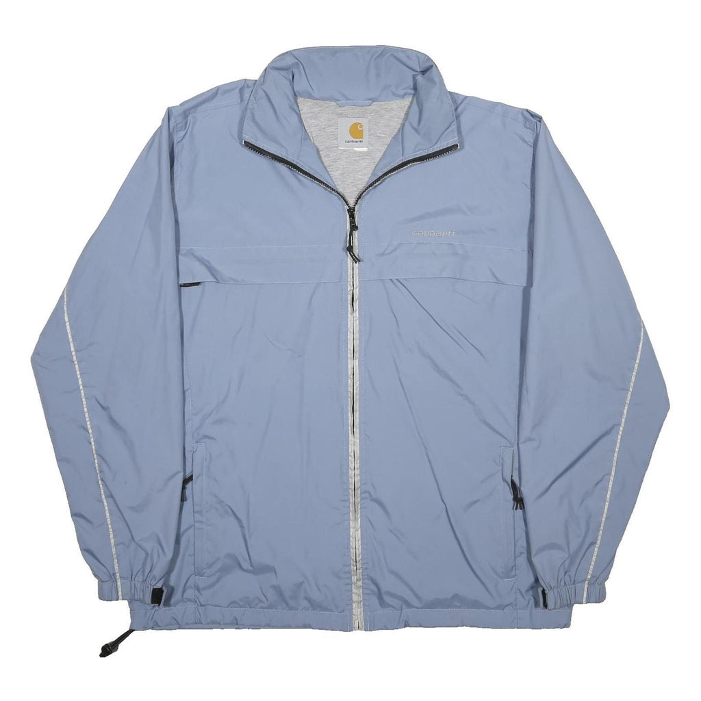 CARHARTT Mens Blue Jacket L Woven Plain Lightweight Zip Closure Casual