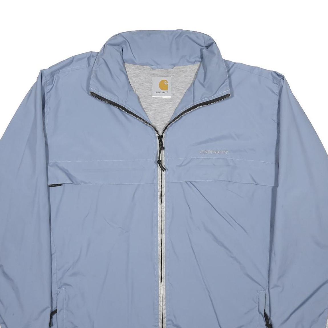 CARHARTT Mens Blue Jacket L Woven Plain Lightweight Zip Closure Casual