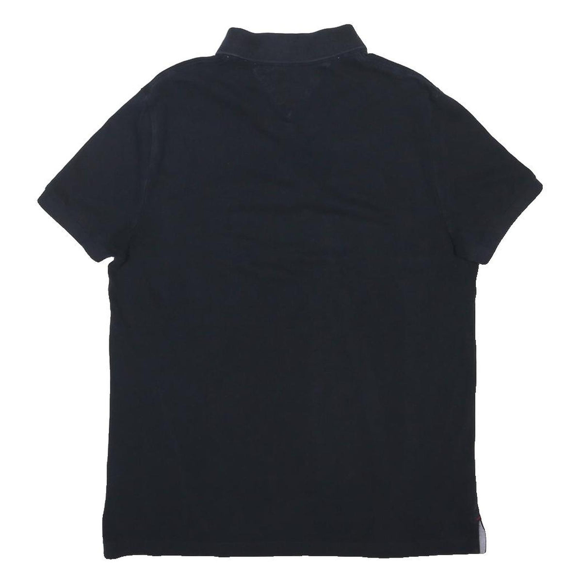 TOMMY HILFIGER Mens Navy Blue Short Sleeve Plain Polo Shirt M Cotton Blend