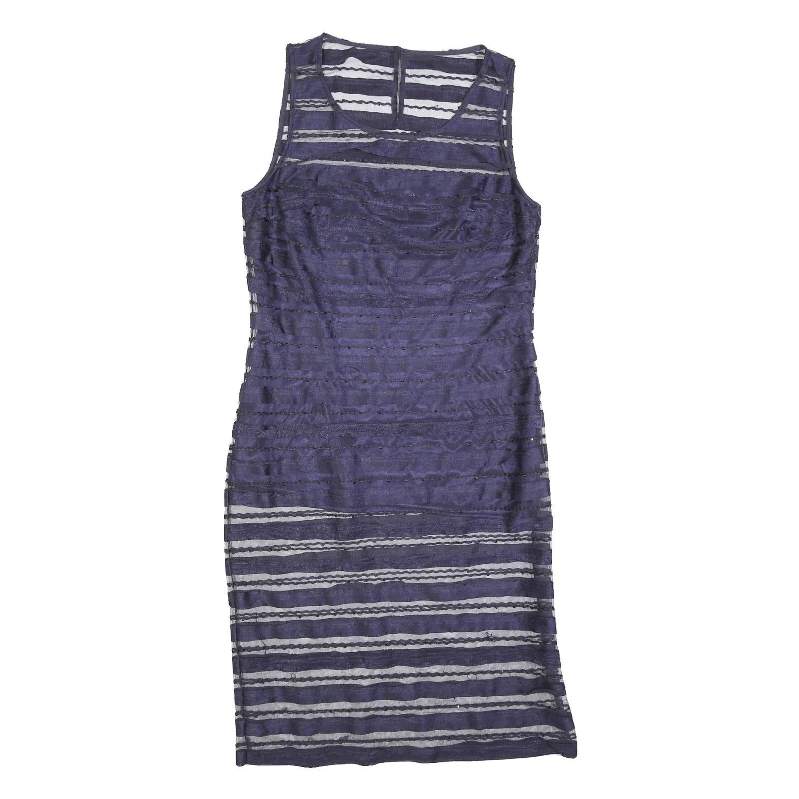PHASE EIGHT Womens Blue Sheath Woven Striped Sleeveless Knee Length UK 14 Dress
