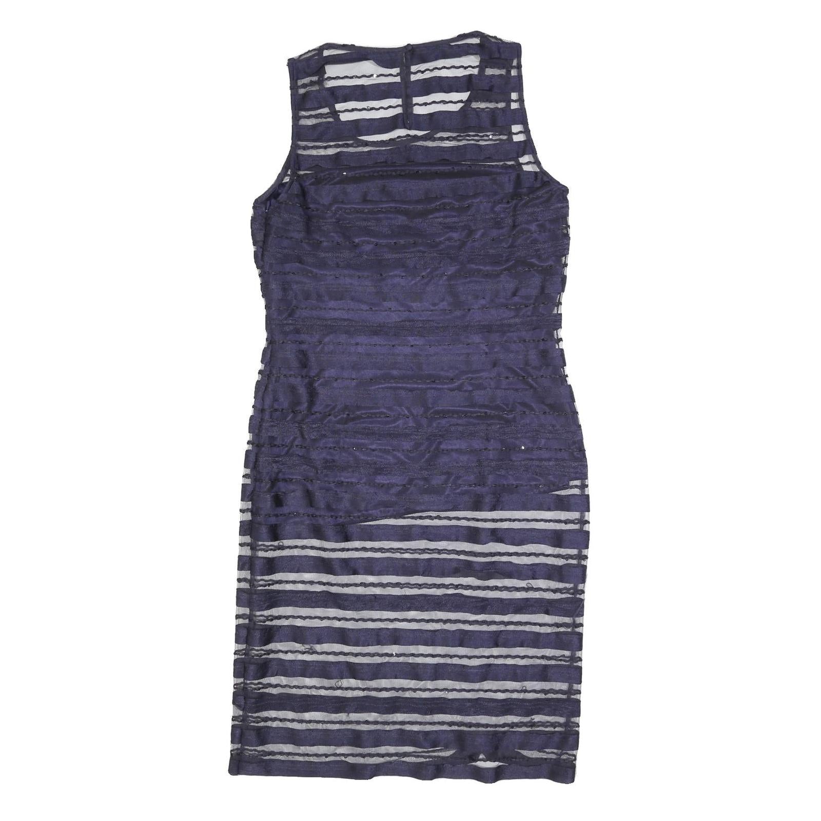 PHASE EIGHT Womens Blue Sheath Woven Striped Sleeveless Knee Length UK 14 Dress