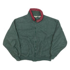 CABIN CREEK Mens Green & Burgundy Fleece Jacket S Polyester Blend Zip Casual