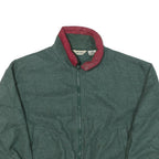 CABIN CREEK Mens Green & Burgundy Fleece Jacket S Polyester Blend Zip Casual
