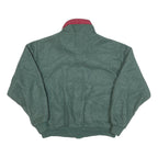 CABIN CREEK Mens Green & Burgundy Fleece Jacket S Polyester Blend Zip Casual