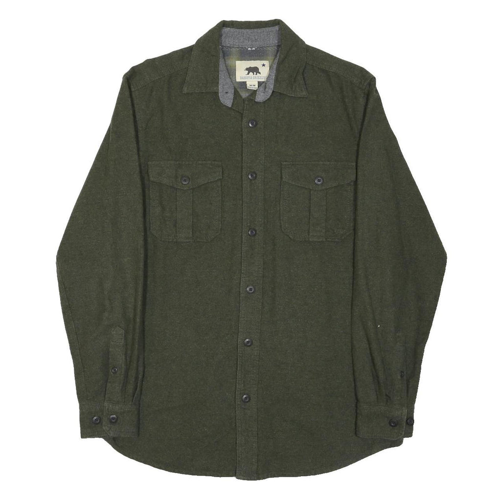 DAKOTA GRIZZLY Mens Green Cotton Blend Shirt M Casual Workwear Buttoned Pockets