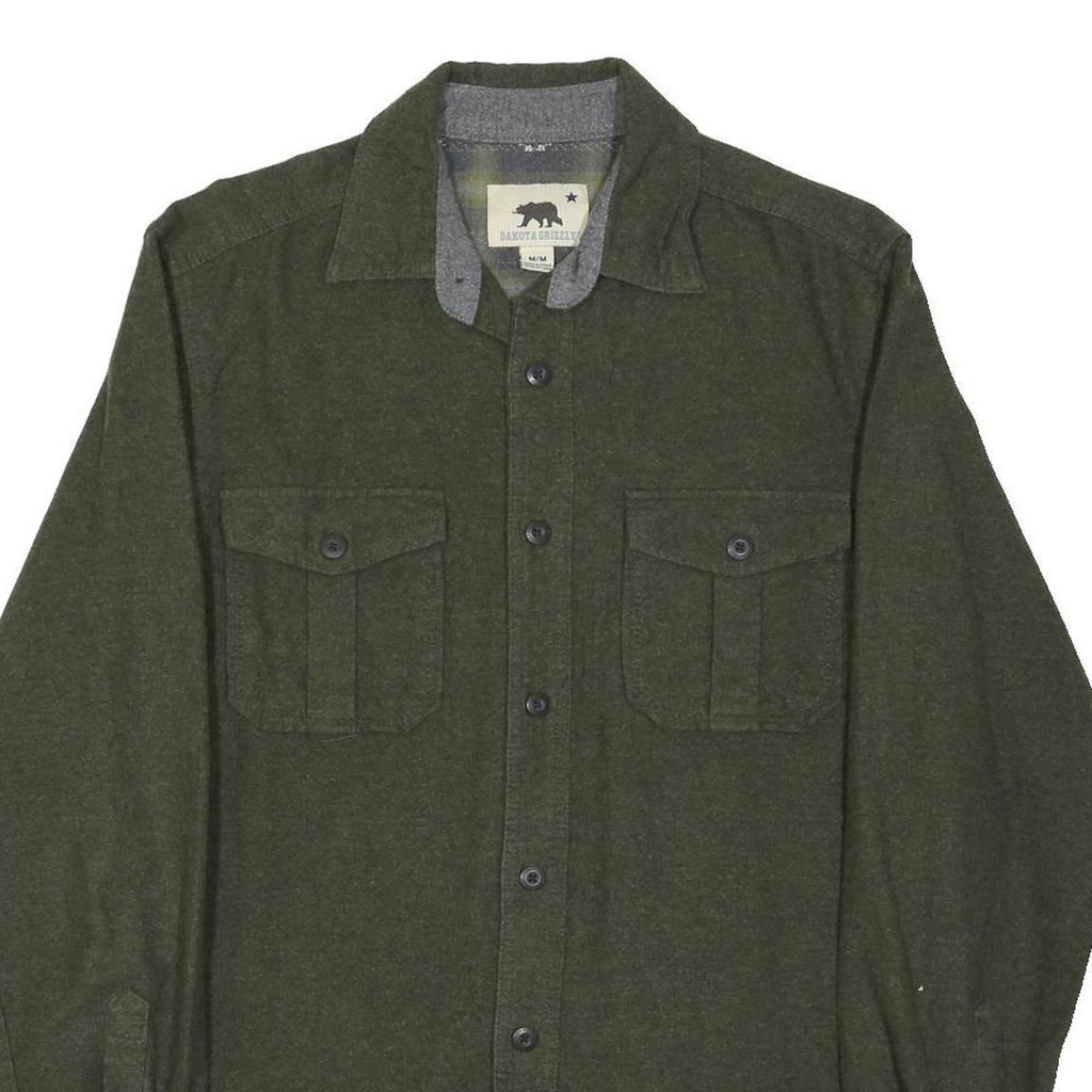 DAKOTA GRIZZLY Mens Green Cotton Blend Shirt M Casual Workwear Buttoned Pockets
