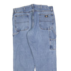 DICKIES Mens Jeans Blue Relaxed Loose Denim Light W38 L30 Workwear Zip Closure