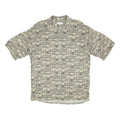 PIERRE CARDIN Mens Grey Pattern Rayon Shirt M Casual Short Sleeve Summer