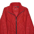 TOMMY HILFIGER Womens Red Jacket L Polyester Plain Zip Casual Lightweight