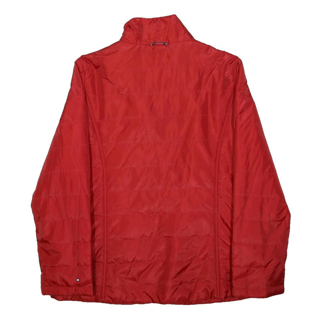 TOMMY HILFIGER Womens Red Jacket L Polyester Plain Zip Casual Lightweight