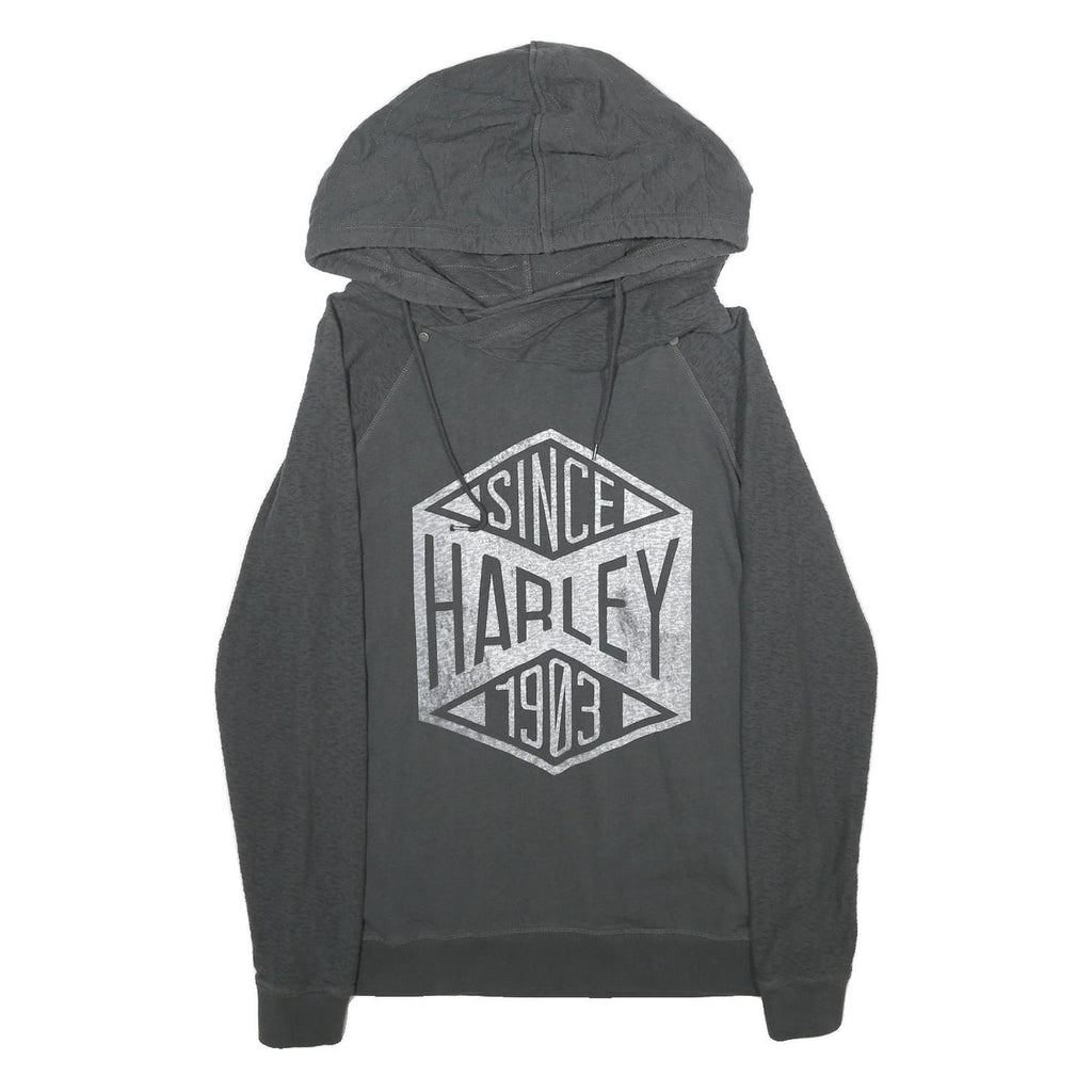 HARLEY DAVIDSON Womens Black Pullover Hoodie L Since 1903 Cotton Casual