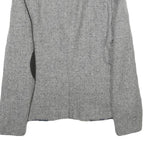 H&M Womens Grey Wool Blend Blazer Jacket UK 10 Button Herringbone Pattern
