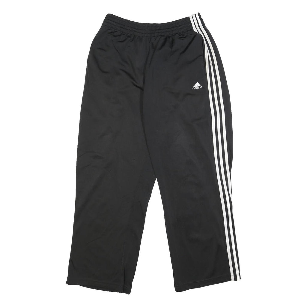 ADIDAS Mens Joggers Black & White Regular Tapered M W27 L27 Three Stripe Logo