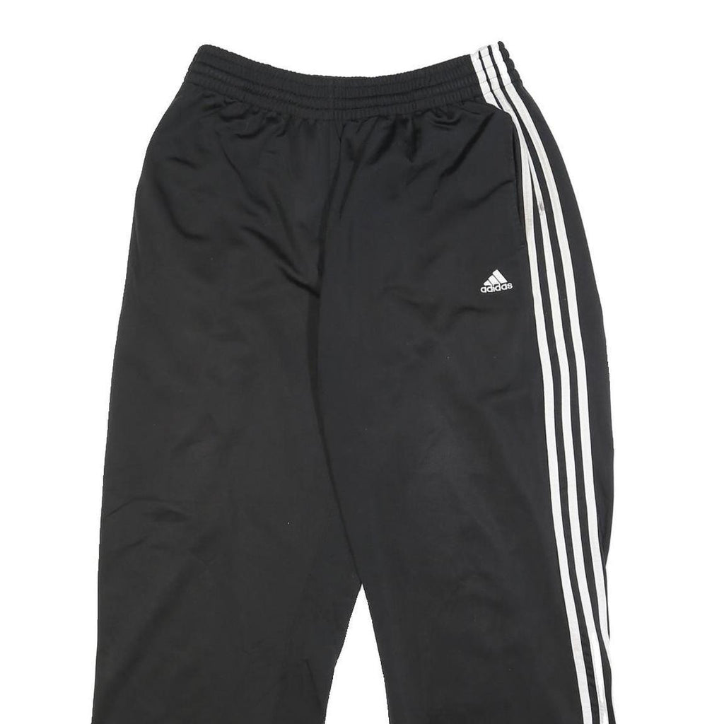 ADIDAS Mens Joggers Black & White Regular Tapered M W27 L27 Three Stripe Logo